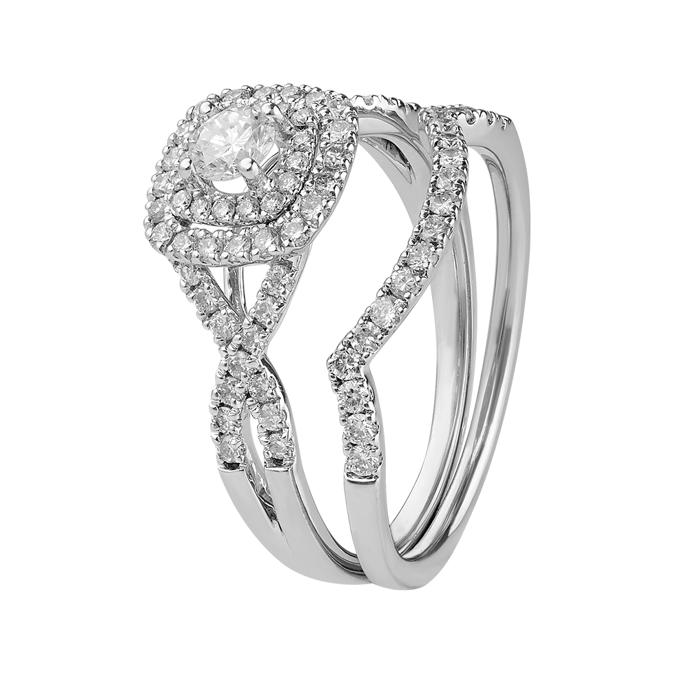 Alianza con diamantes 0.9 ct