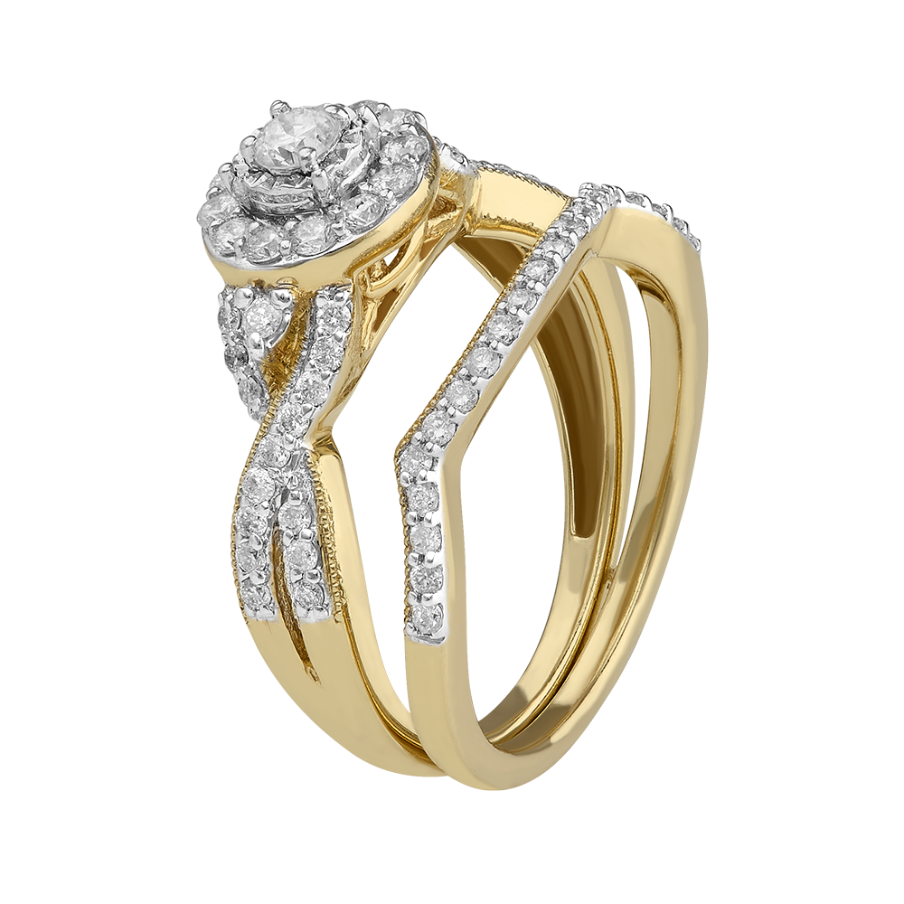 Alianza con diamantes 0.74 ct