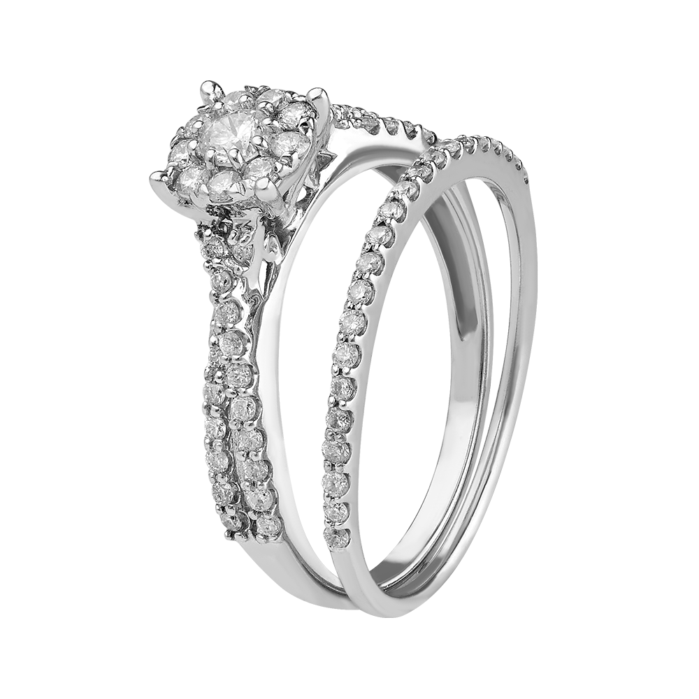 Alianza con diamantes 1.12 ct · cluster