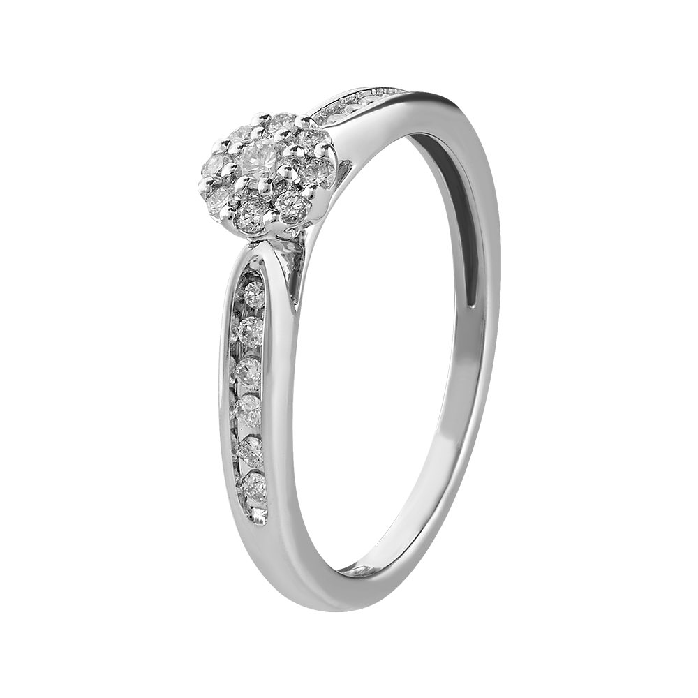 Solitario cluster 0.25 ct