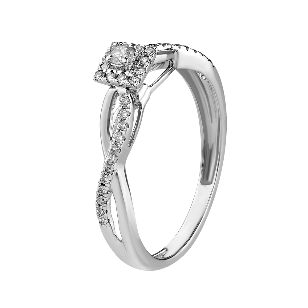 Solitario piedras a los lados 0.2 ct