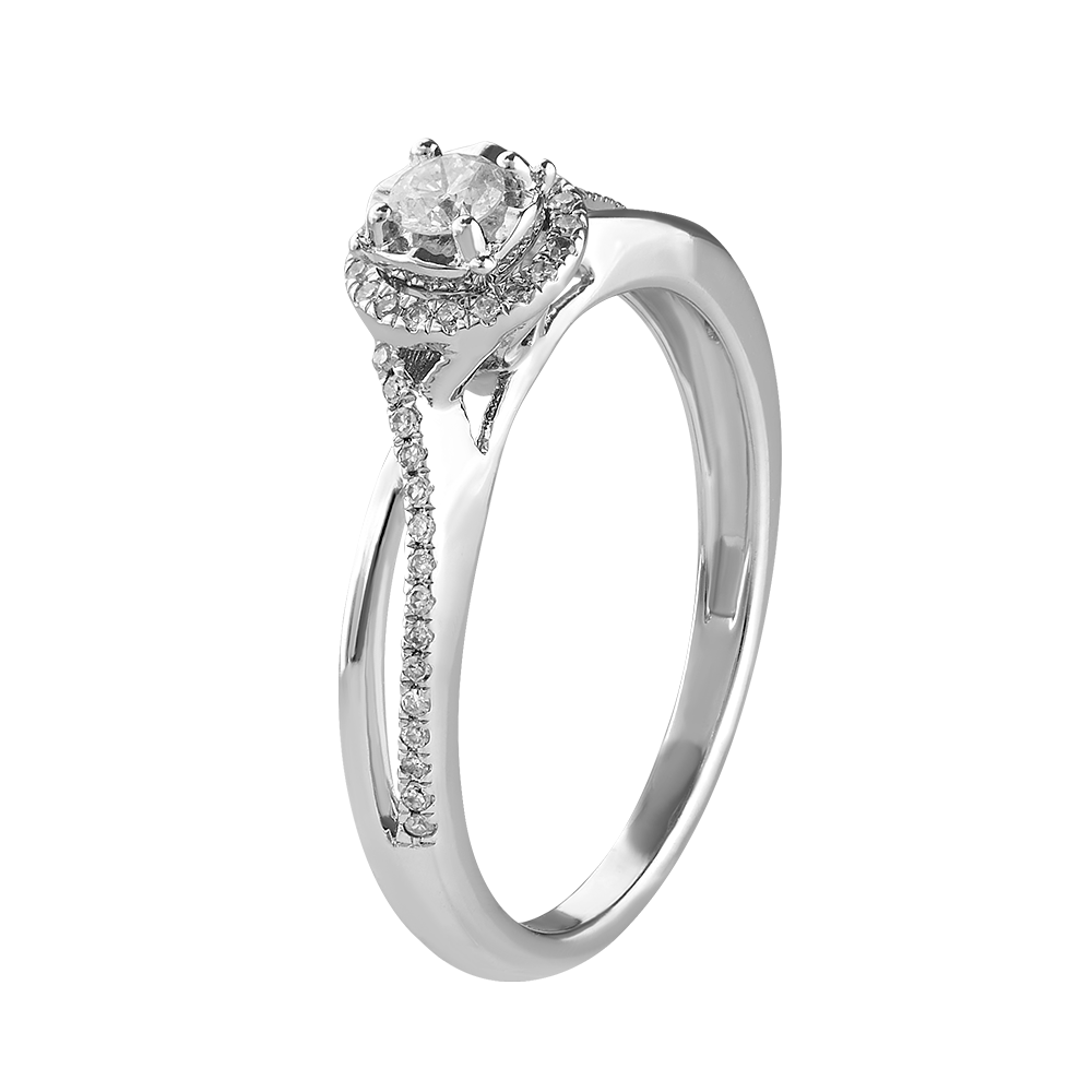Solitario halo 0.25 ct