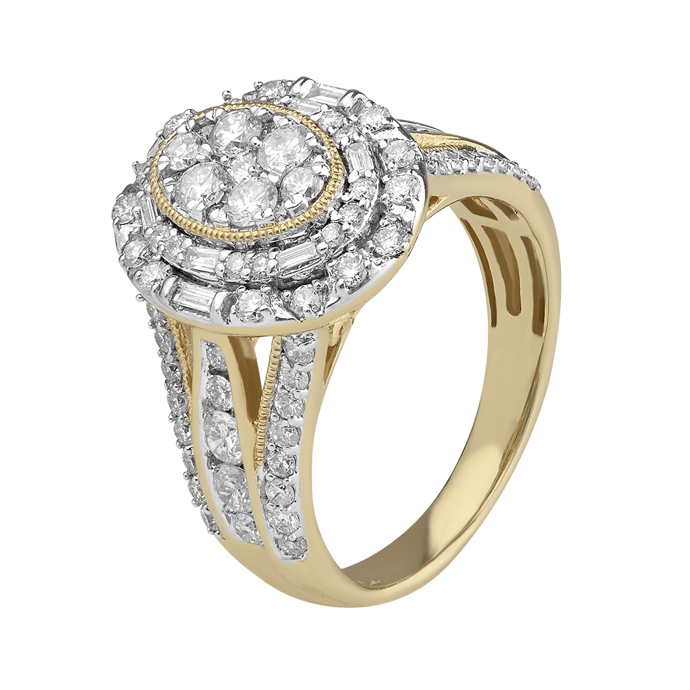 Solitario cluster 1.76 ct