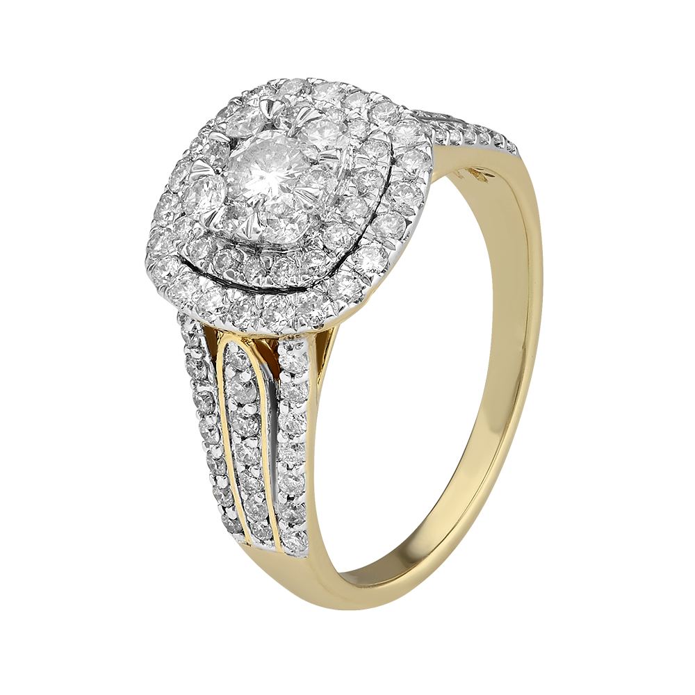 Solitario halo 1.12 ct