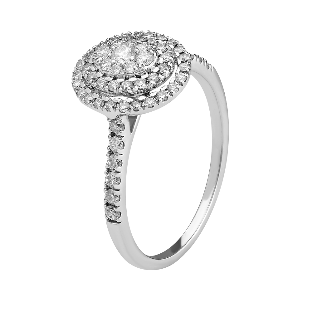 Solitario cluster 0.6 ct